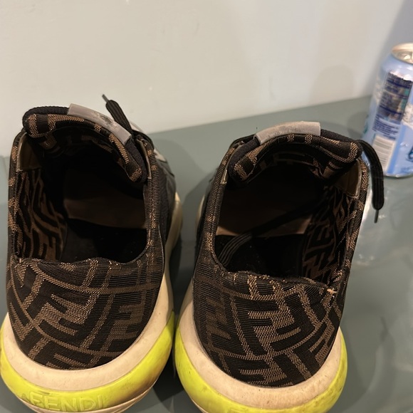 Fendi Men's Black and Gray Tech Fabric Zucca Sneakers USA: 9 UK:8- GLOWS in dark - Picture 2 of 3